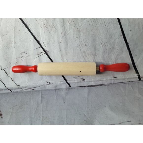 Lot of 12 Kids Wooden Mini Rolling Pins with Red Handles - New - Picture 3 of 5